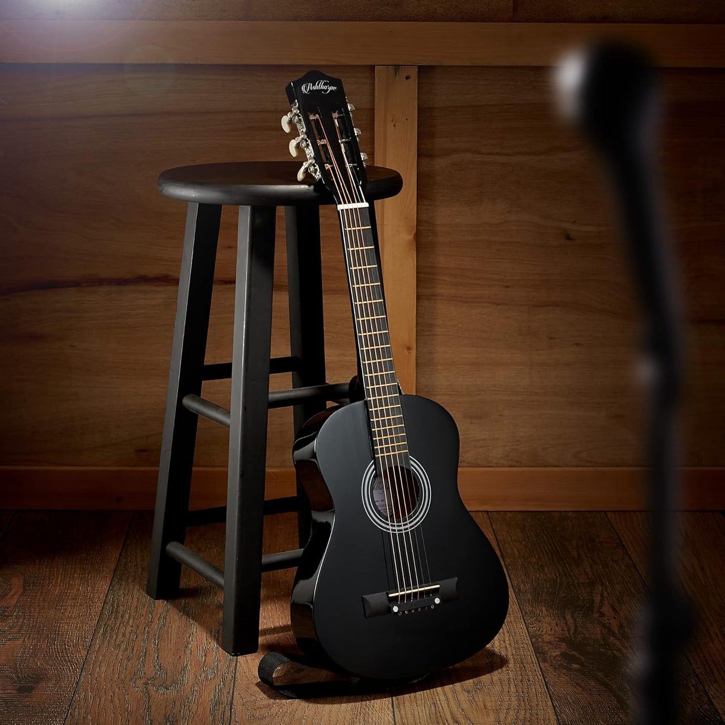 Ashthorpe 30-inch Beginner Acoustic Guitar Package (Black), Basic Starter Kit w/Gig Bag, Strings, Strap, Tuner, Picks