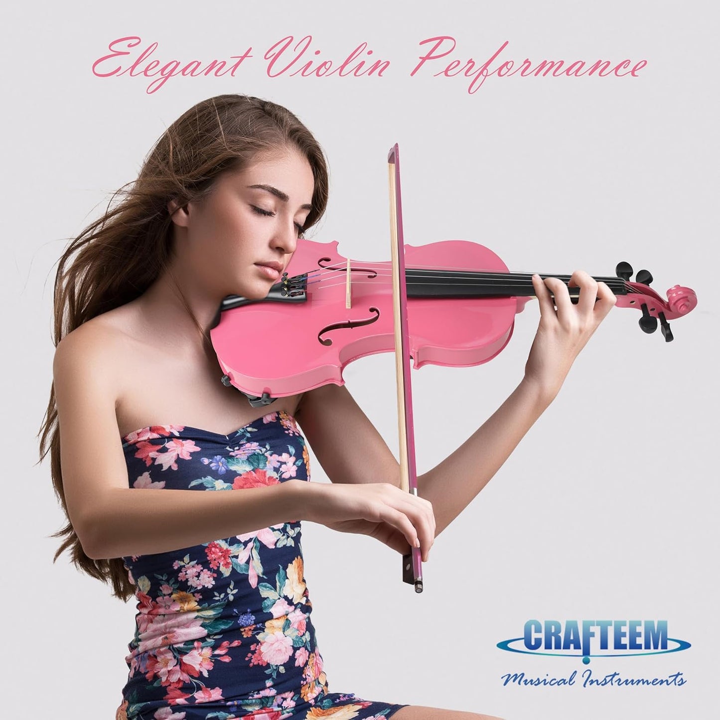 4/4 Full Size Fiddle Pink Colored Premium Violin Outfit for Beginners Adults Kids With 5 Color Fingering Tape- Handcrafted Student Beginner Violin.(Pink, 4/4 Full)