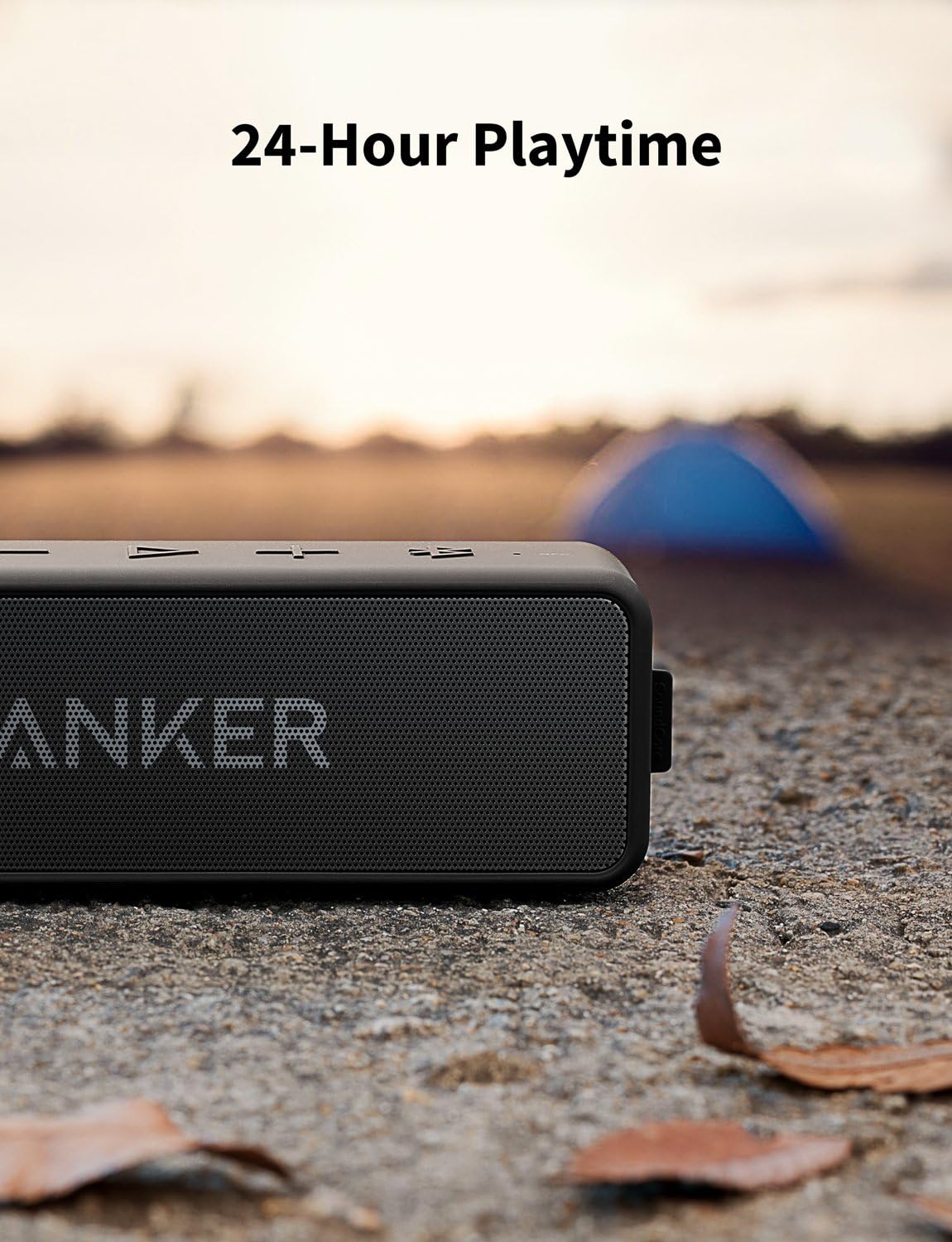 Anker Soundcore 2 Portable Bluetooth Speaker with Stereo Sound, Bluetooth 5, Bassup, IPX7 Waterproof, 24-Hour Playtime, Wireless Stereo Pairing, Speaker for Home, Outdoors, Travel