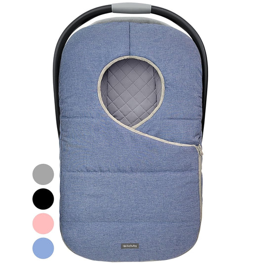 liuliuby Winter Carseat Covers Baby Boy | Infant Car Seat Cover Baby | Doona Accessories | Warm & Thick Fleece Canopy for Infant & New Born Cold Weather (Blue)