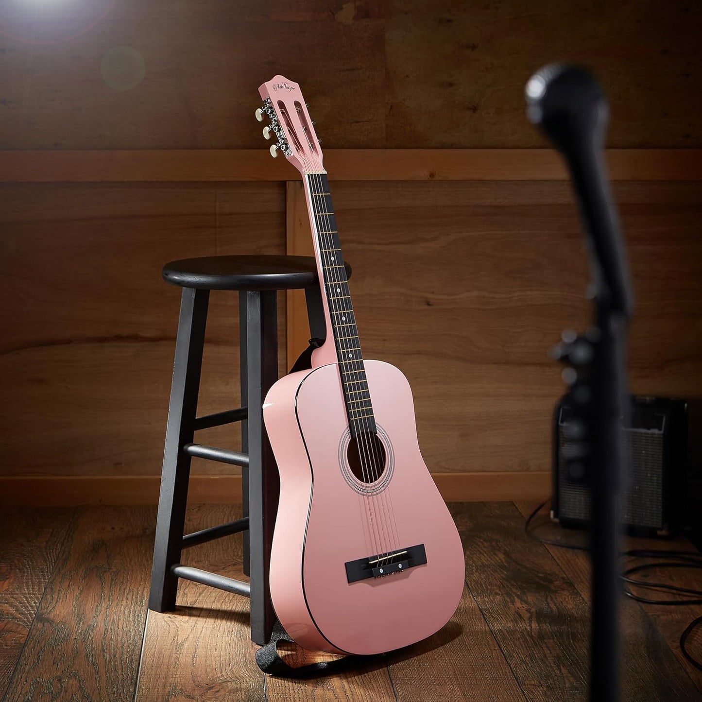 Ashthorpe 38-inch Beginner Acoustic Guitar Package (Pink), Basic Starter Kit w/Gig Bag, Strings, Strap, Tuner, Picks