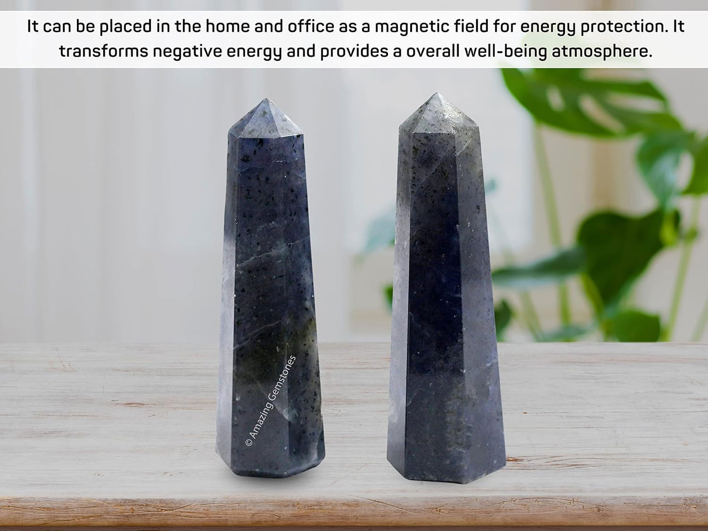 Amazing Gemstone Iolite Crystal Towers - Natural Healing Crystal Point Obelisk for Reiki Healing and Crystal Grid (2 Inch to 3 Inch)