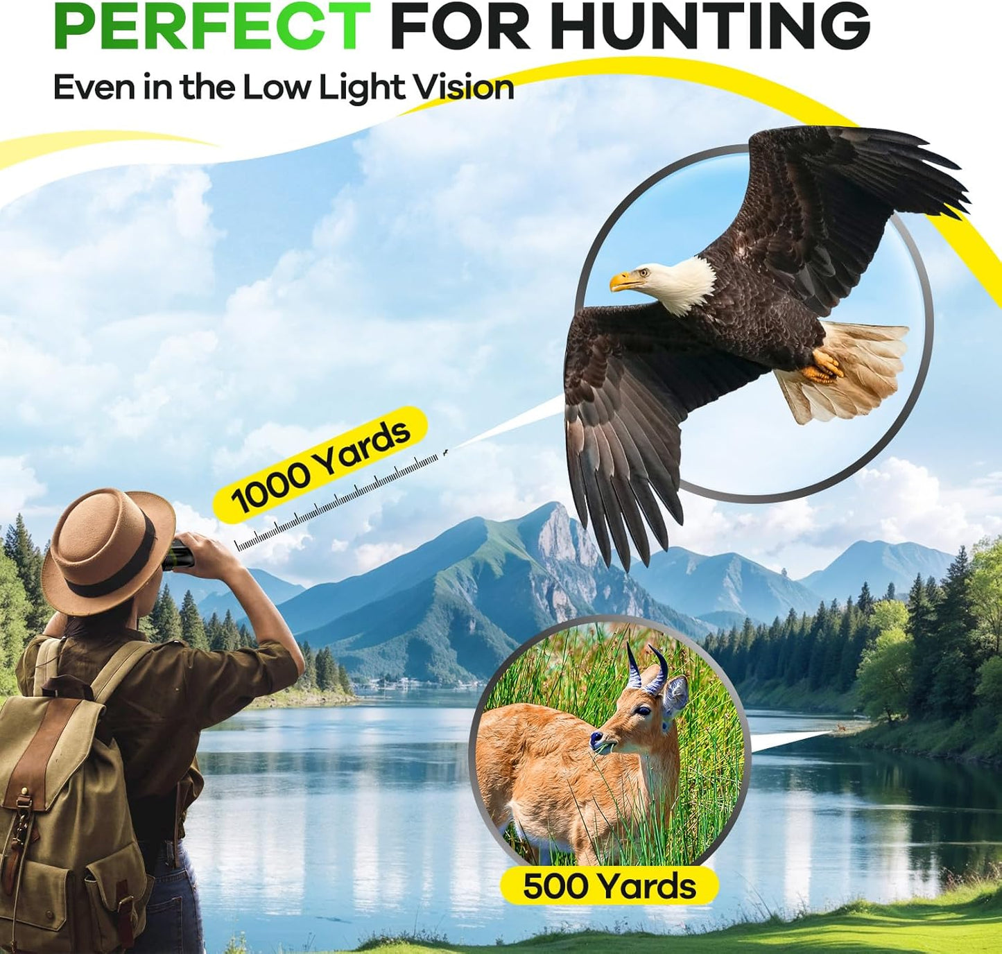 High Powered 15x25 Compact Binoculars for Adults&Kids with BAK4 Prism,FMC Lens,Waterproof Binocular with Low Light Vision,Small Binoculars for Cruise Ship/Theater/Travel/Sightseeing (Green)