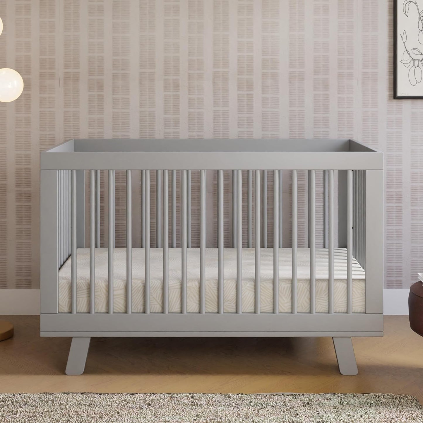 Babyletto Hudson 3-in-1 Convertible Baby Crib - GREENGUARD Gold Certified Convertible Crib to Toddler Bed & Daybed - Wooden Baby Bed with 4 Adjustable Mattress Heights - Strong & Easy Assembly - Grey