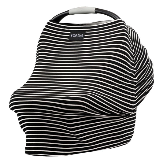 Milk Snob Original 5-in-1 Cover - Nursing Cover for Breastfeeding - Baby Car Seat Cover, Carseat Canopy & Stroller - Essential All-in-One Cover - Gift for Mom, Baby (Modern Stripe)