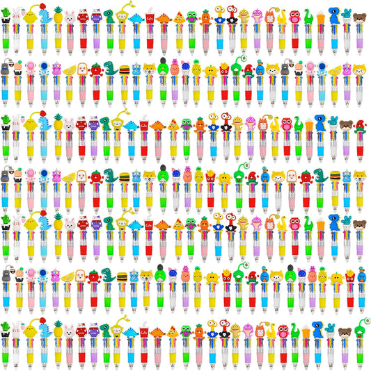 200Pcs Mini Multicolor Pens in One 4-in-1 Cute Pens Bulk for Kids, Ballpoint Pen for Birthdays and Children's Parties, Fun Gifts Assorted Ink Kawaii Pen