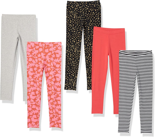 Amazon Essentials Girls and Toddlers' Leggings, Multipacks