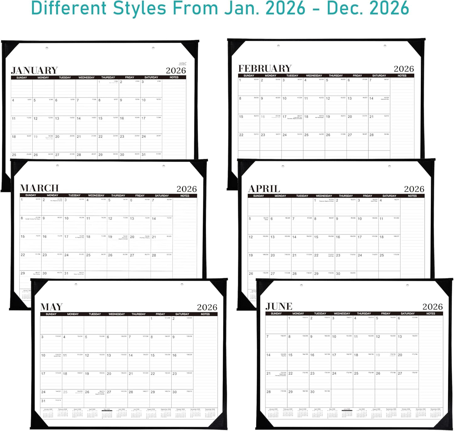 2026 Desk Calendar - 12 Months Large Desk Calendar 2026, Jan.2026 - Dec.2026, 22" x 17", 2026 calendar Desk with Large Ruled Blocks, To-do List & Notes