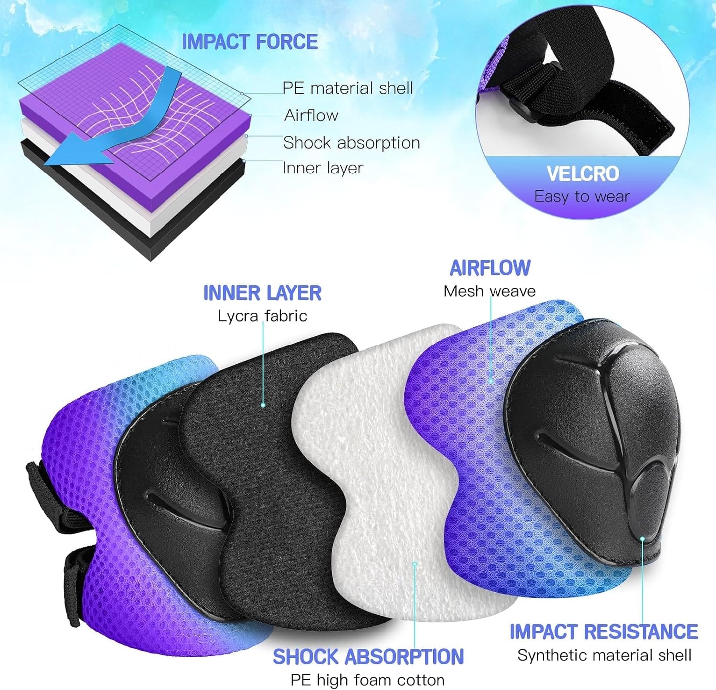 Toddler/Kids Bike Helmet Set for Boys Girls 3D Adjustable Kids Helmet Protective Gear Set Knee Elbow Wrist Pads and Multi-Sports Skateboard Scooter Cycling Roller Balance Bike