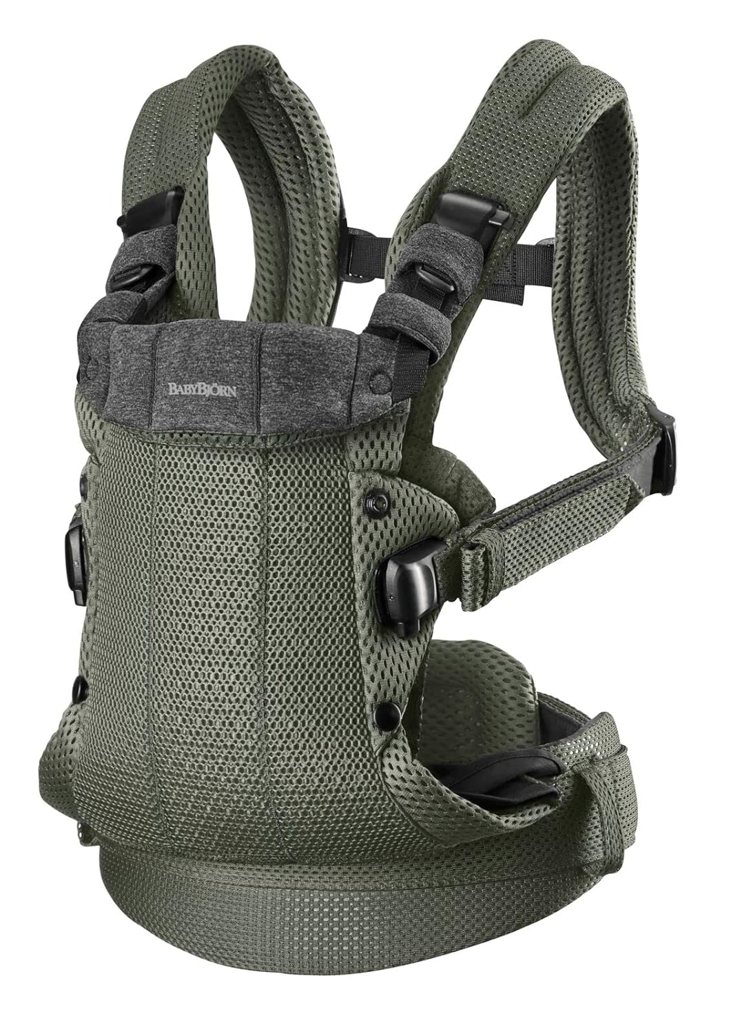 BabyBjörn Baby Carrier Harmony, Dark Green, 3D Mesh | 3-in-1 Ergonomic Baby Carrier; Newborn, Facing-in, Outward-Facing, and Back Carrying Positions Supported (7-40 lbs), Newborn to Toddler