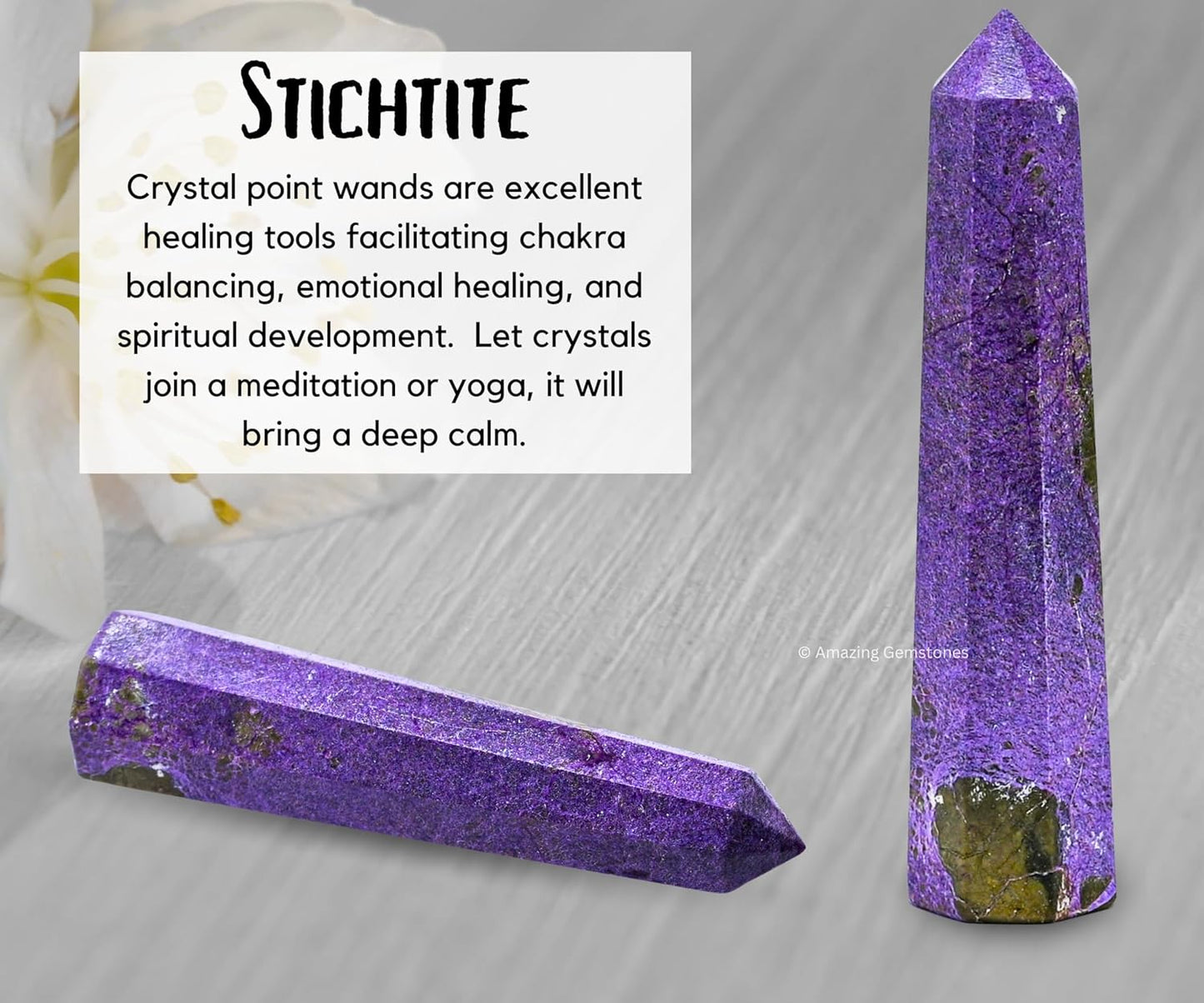 Amazing Gemstone Stichtite Crystal Towers - Natural Healing Crystal Point Obelisk for Reiki Healing and Crystal Grid (3 Inch)
