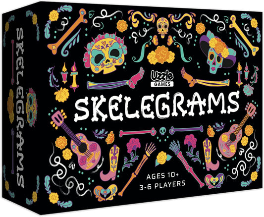 Skelegrams by Uzzle Games – Spell Words with Bone Pieces in This Fast, Cooperative Party Game for Families - Ages 8+, Spelling & Word Game for 3–6 Players
