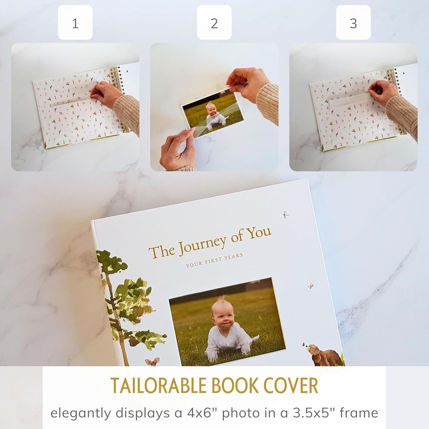 Baby Journal Memory Book for Boys or Girls - First 5 Years Woodland Adventure Keepsake - Newborn 1st Milestone Log Photo Album Scrapbook - Gender Neutral Sentimental Pregnancy Gifts for Expecting Moms