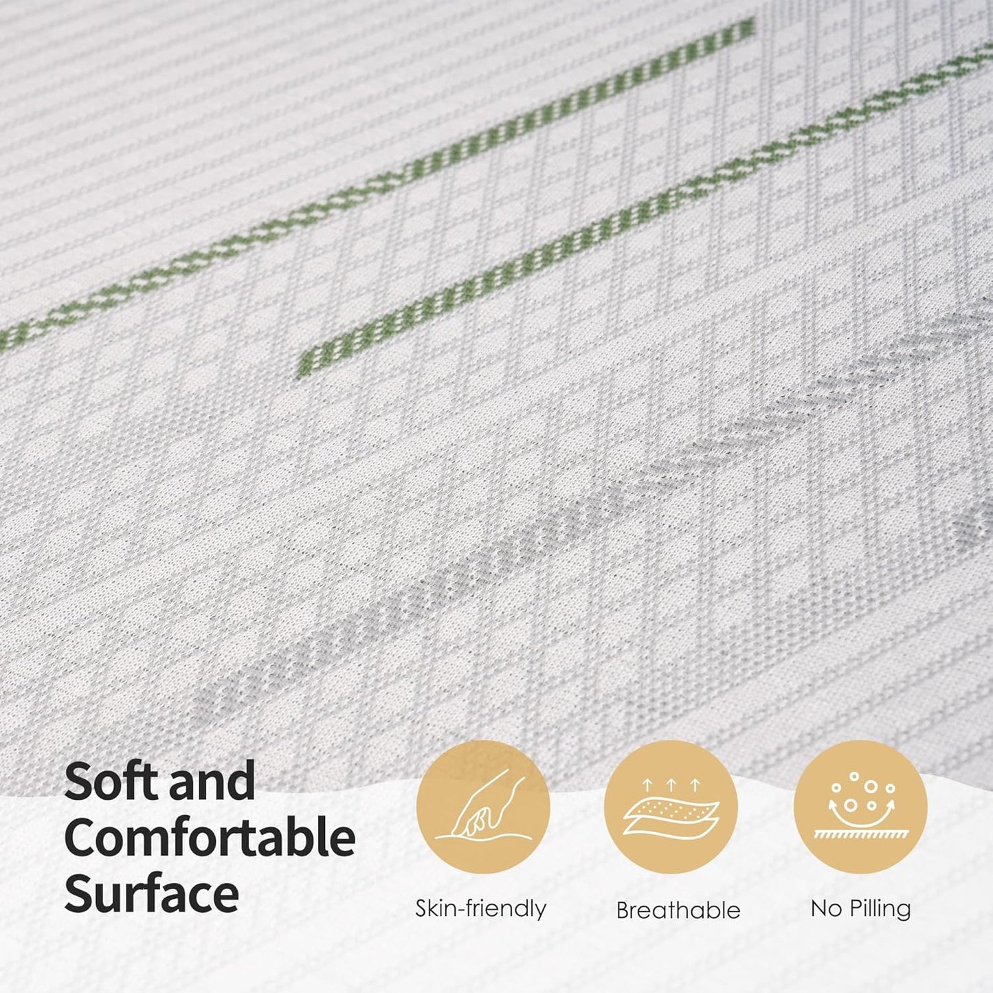 4 Inch Gel Memory Foam Sofa Mattress Cushion Queen Size - Breathable Washable Cover, Ergonomic Lumbar Support, Slip-Resistant Base for Couch, Chair