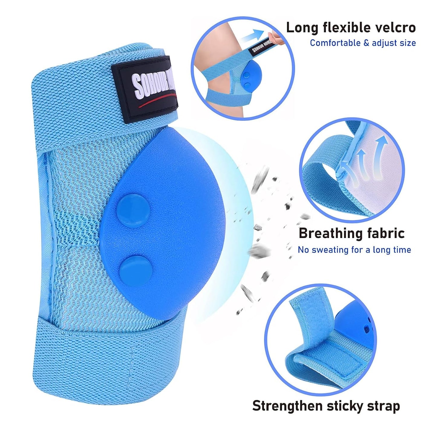 Youth/Kids Knee Pads Elbow Pads Wrist Guards Protective Gear Set 6 Pcs for 3-15 Years Child Roller Skates, Skateboard, Cycling, Inline Skating, BMX Bike, Balance Bike, Scooter Riding and Other Outdoor Sports