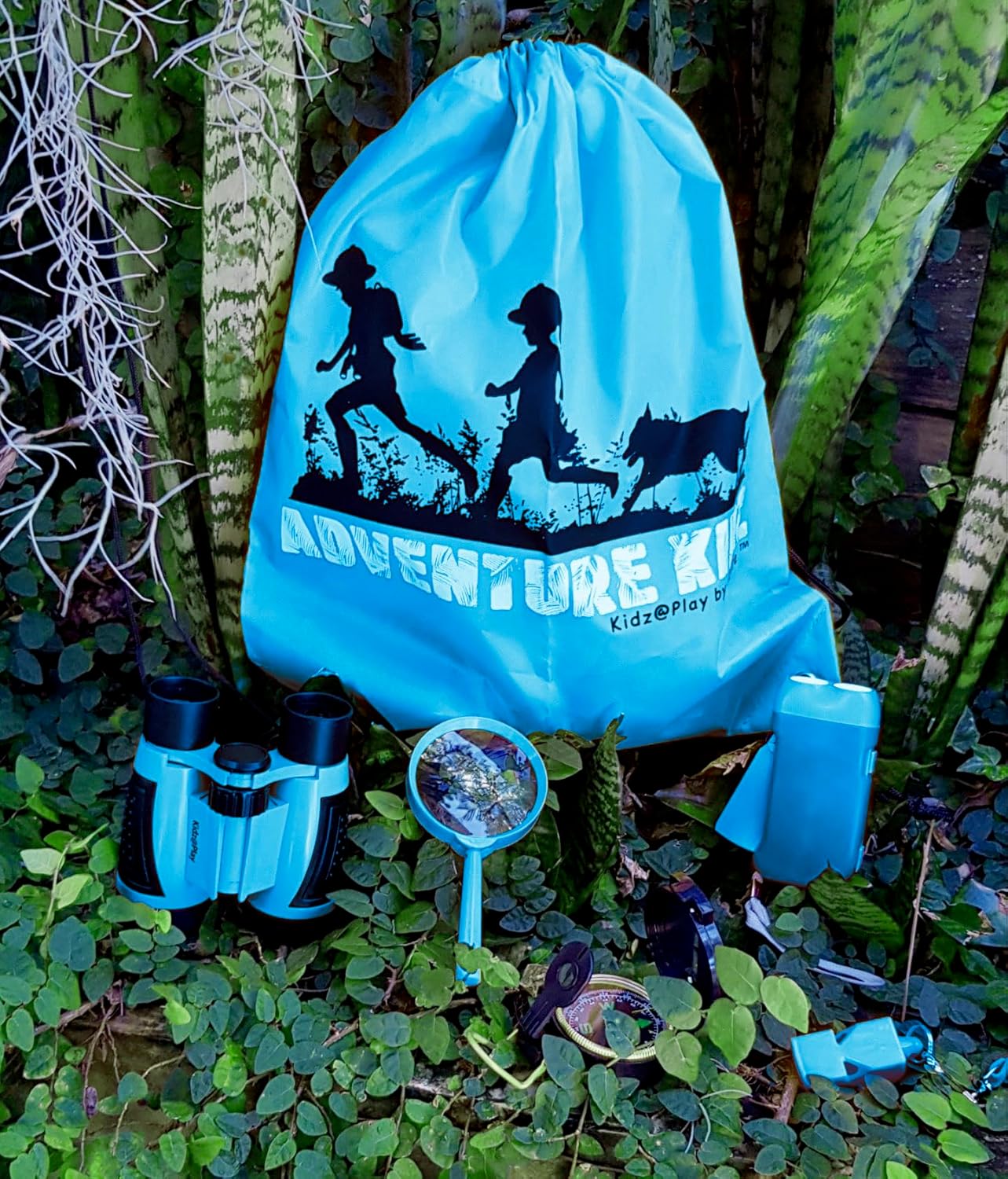 Adventure Kidz - Outdoor Exploration Kit, Children’s Toy Binoculars, Torch, Compass, Whistle, Magnifying Glass, Backpack. Great Kids Gift Set for Camping, Hiking, Educational and Pretend Play.