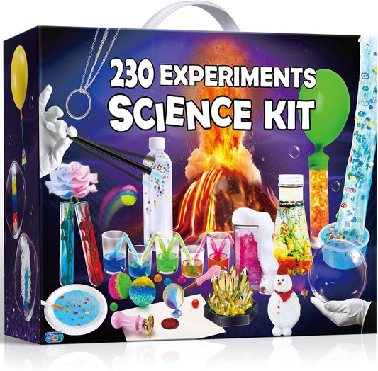 230 Experiments Science Kits for Kids Age 4 5 6 7 8 9 10 11 12 - S.T.E.M Toys with Magic Chemistry Set Crystal Growing Physics Slime Educational Gifts Idea for Boys Girls