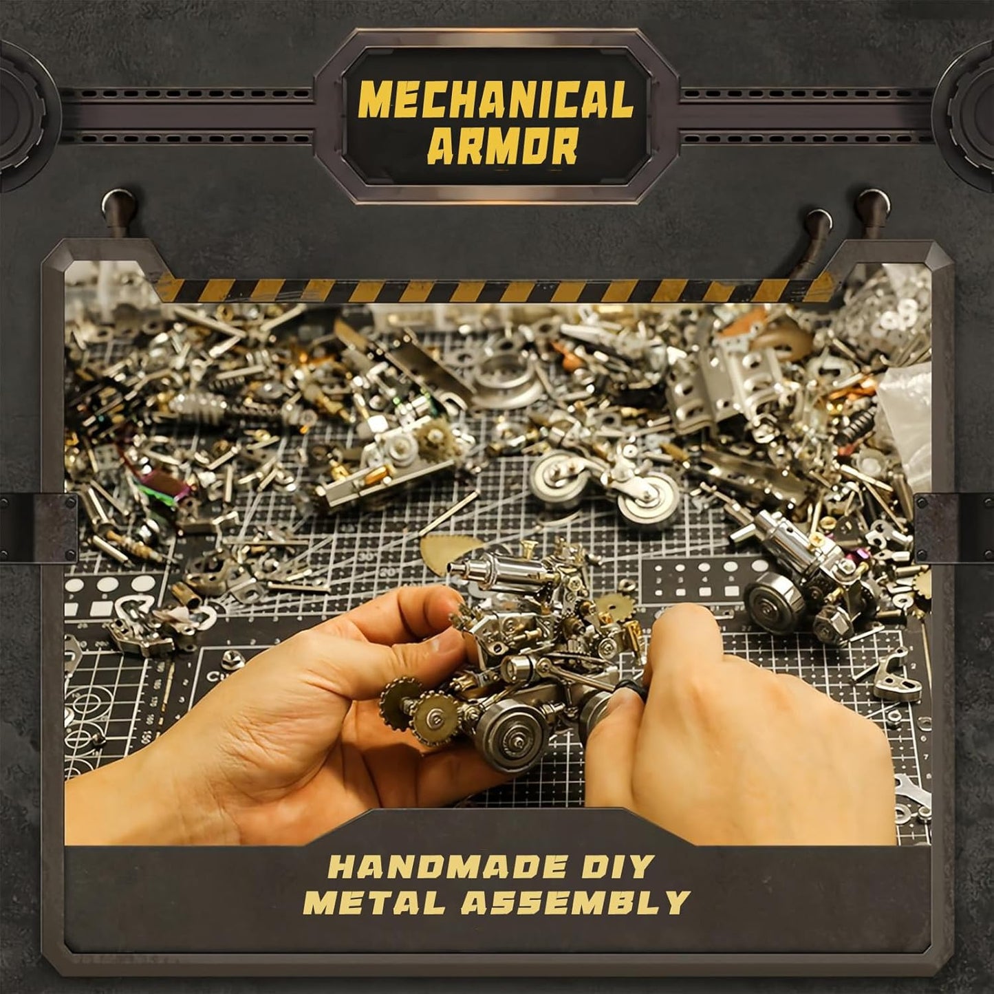 3D Metal Puzzle for Adults, Metal Model kit, Mechanical Armor Puzzle, Adult Brain teasers - The Best Gift for Men (Cannon)
