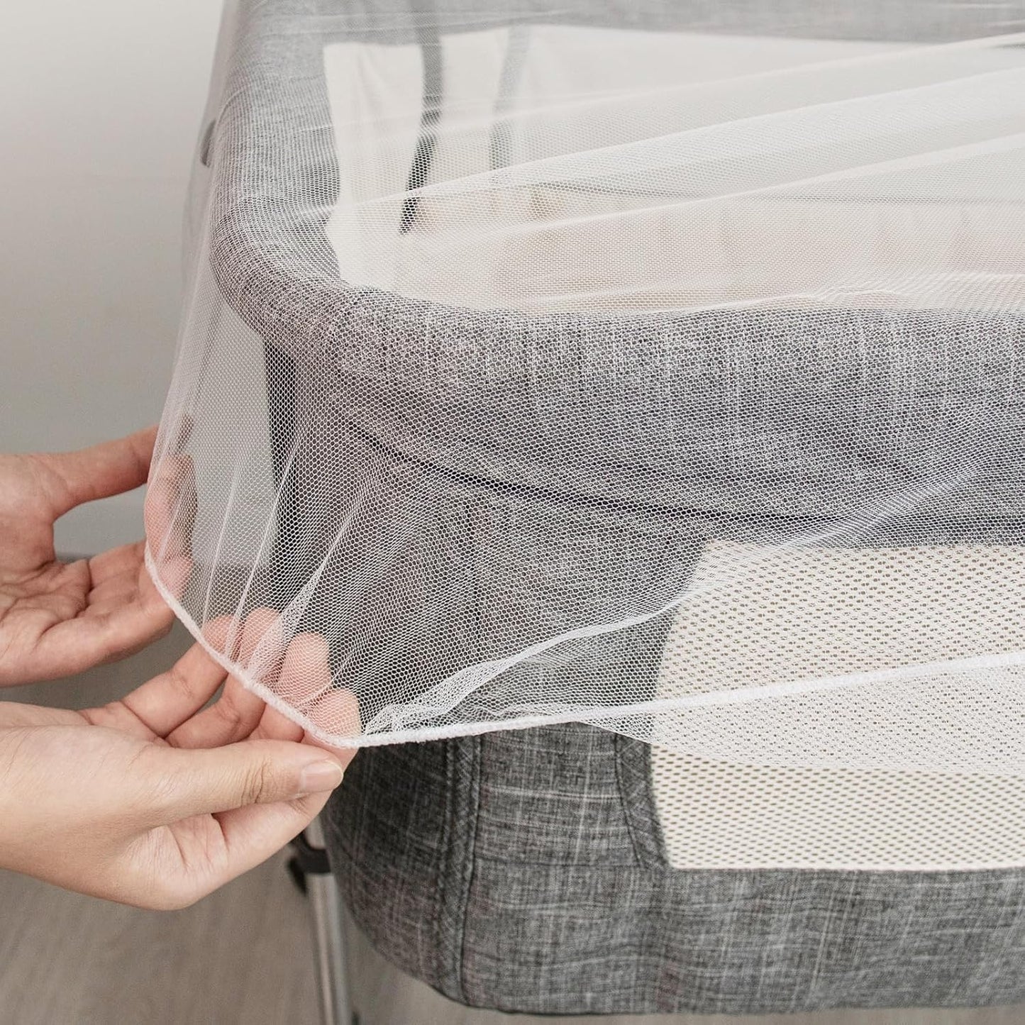 2 Pack Baby Mosquito Net for Stroller, Playard & Bassinet, Reusable Bug Net for Cradles, Carrier, Pack and Plays and Portable Mini Crib, Baby Playpen Mosquito Net Cover, White