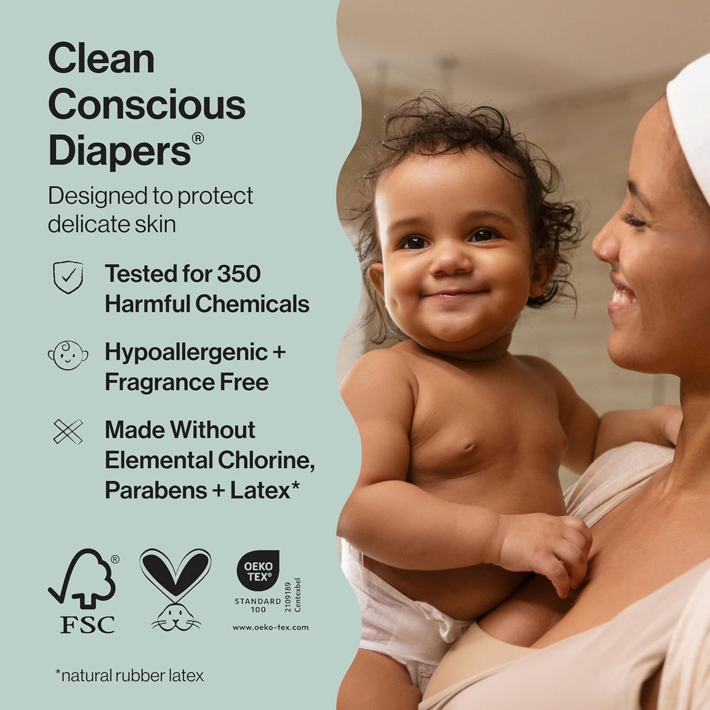 The Honest Company Clean Conscious Diapers for Delicate Skin | Up to 100% Leakproof | Hypoallergenic, Fragrance Free | Girl Prints | Club Box, Size 6 (35+ lbs), 40 Count (Prints May Vary)