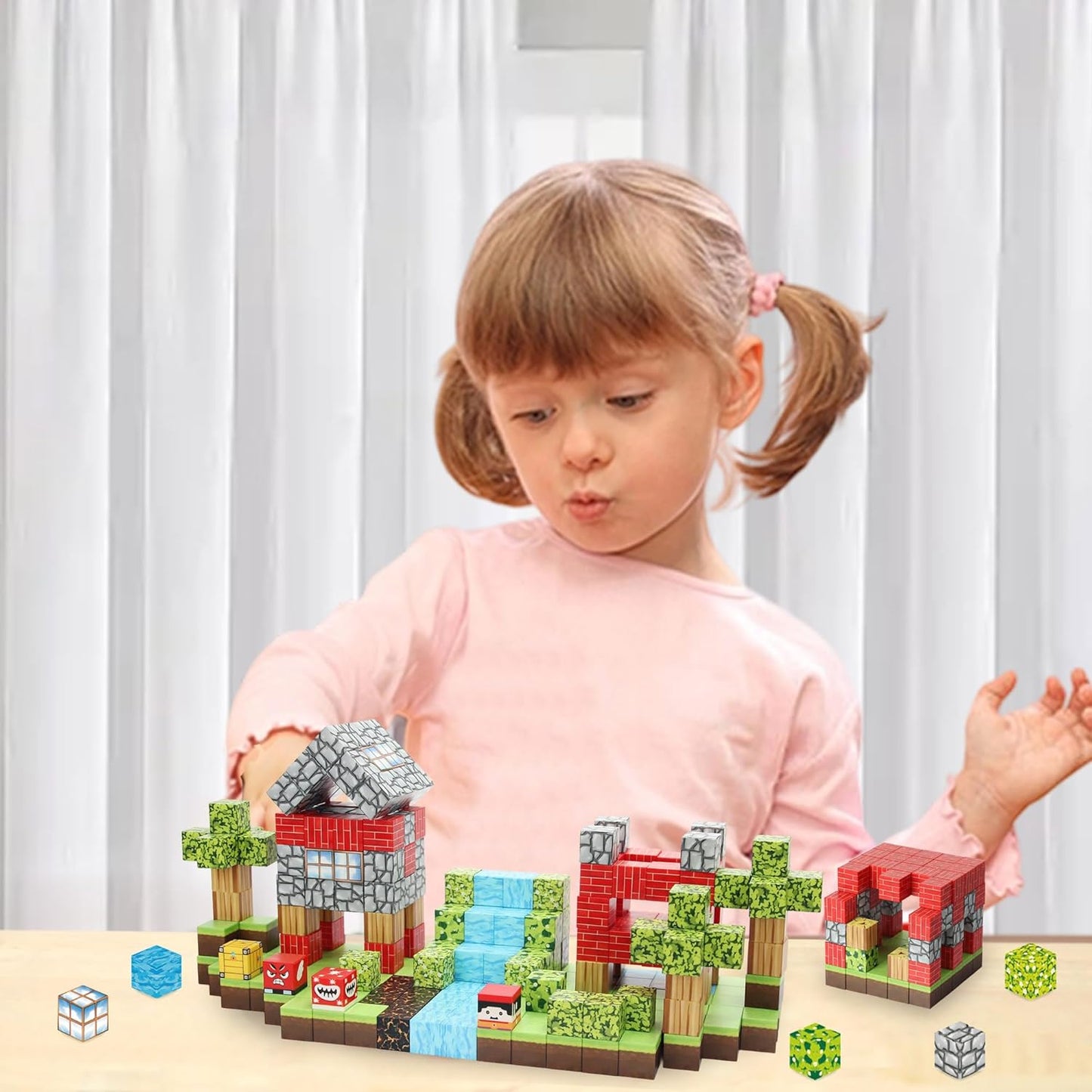 176 PCS Magnetic Blocks for Kids Ages 4-8, STEM Building Toys for 3+ Year Old Boys Girls, Magnetic Tiles Stacking Blocks Educational Preschool Toys Birthday Gifts