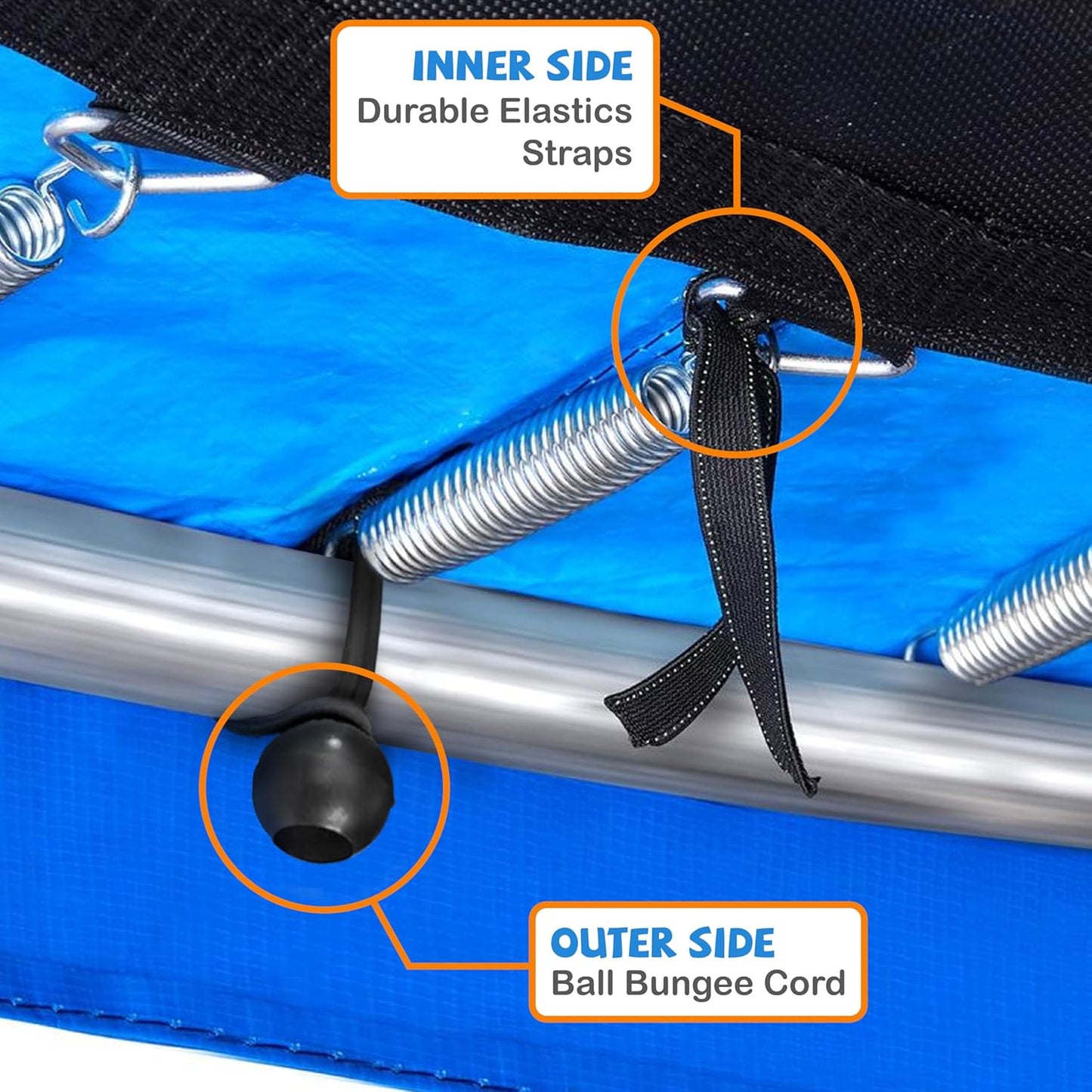 Kangaroo Hoppers Universal 12/14/15FT Trampoline Replacement Safety Pad, Waterproof Surround Spring Foam Cover for Round Frame