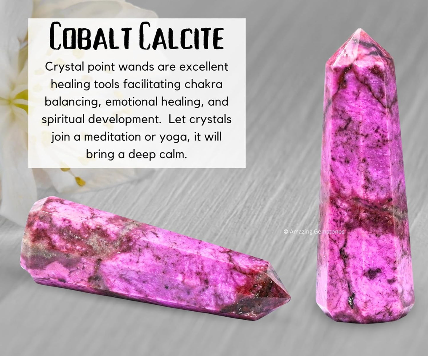 Amazing Gemstone Cobalt Calcite Crystal Towers - Natural Healing Crystal Point Obelisk for Reiki Healing and Crystal Grid (2 Inch to 3 Inch)