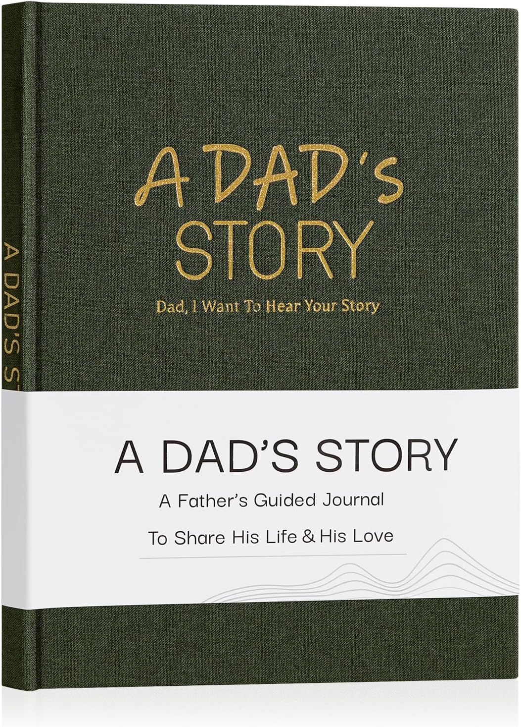 Artmag Dad's Life Story Journal Family Keepsake Book Linen Hardcover for Dad to Share His Memories, with 250+ Prompt Questions Book Gift for Birthday Father's Day Christmas (Dark Green)