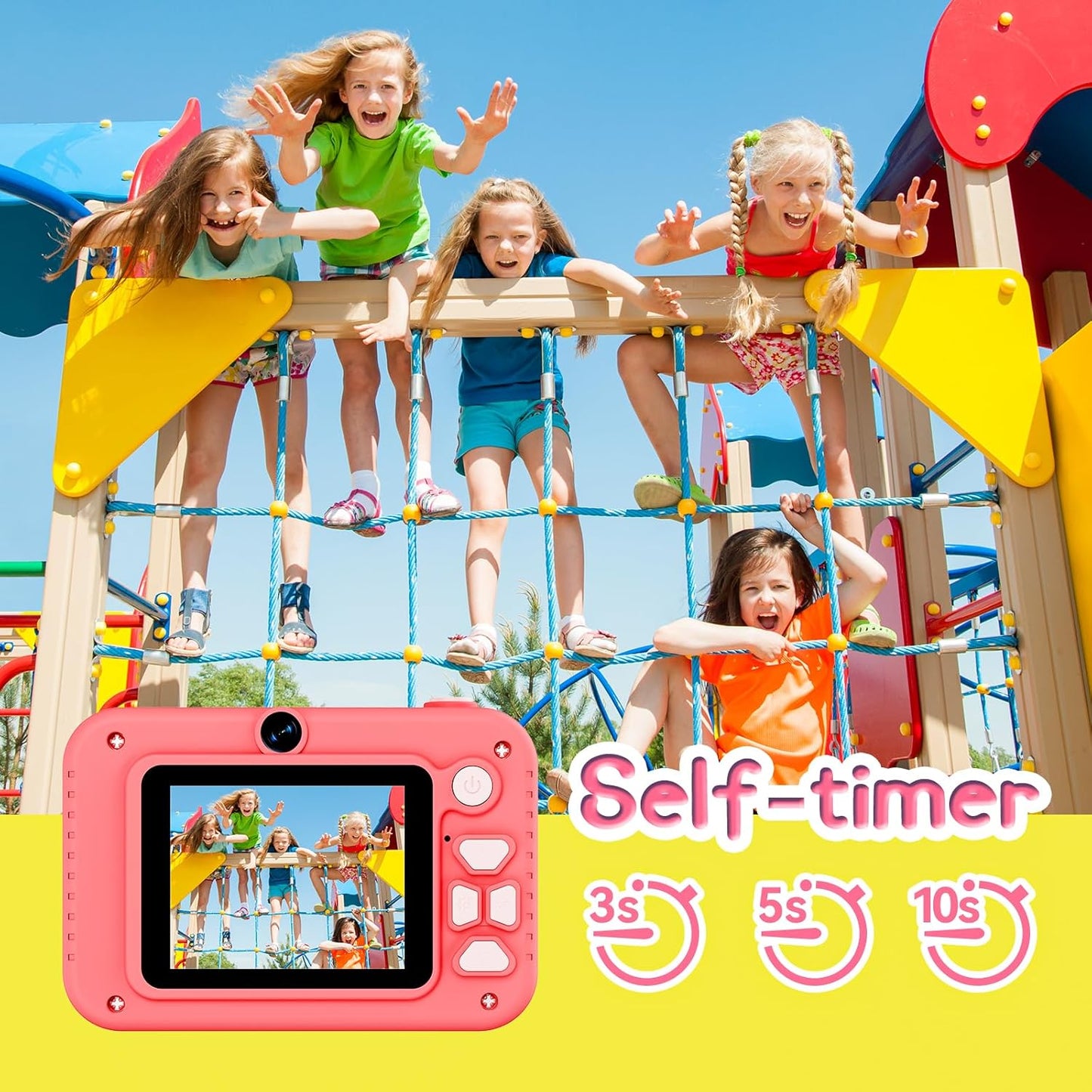 Kids Camera, 1080P Portable HD Digital Camera with 32G SD Card, Birthday Gifts for Girls 3 4 5+ Year Old