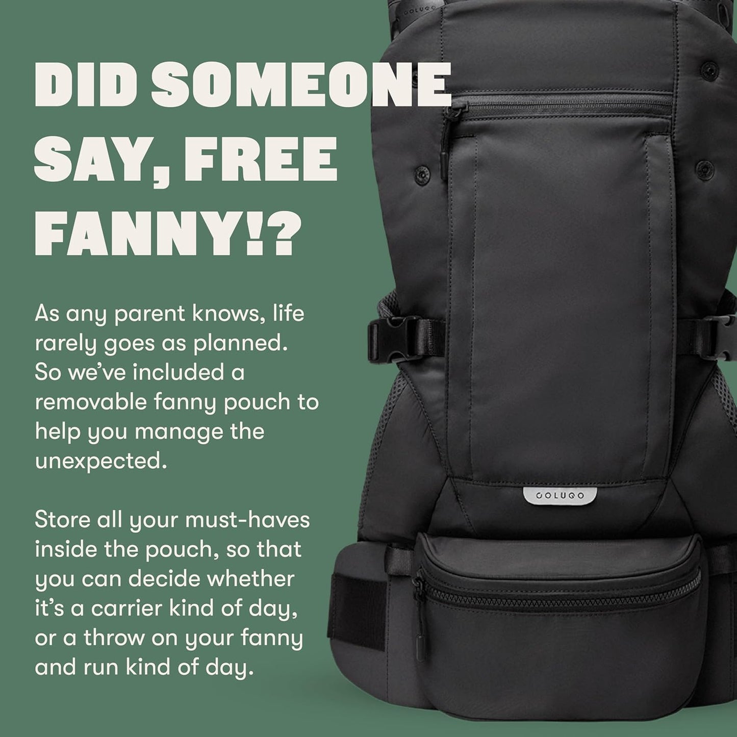 Colugo Baby Carrier - Baby Carrier Newborn to Toddler, Toddler Carrier, Adjustable, Lightweight, Breathable Carrier for Newborn to 33 Pounds (Black)