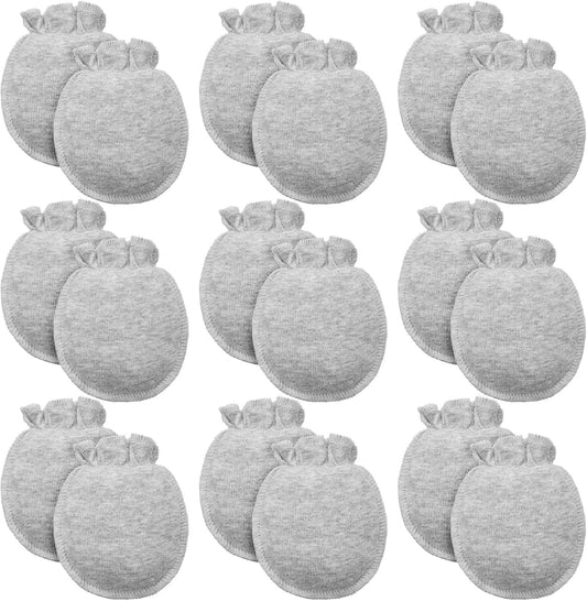 9 Pairs Newborn Baby Boys Girls Mittens 0-6 Months Infant Toddler Mittens No Scratch Solid Color Gloves