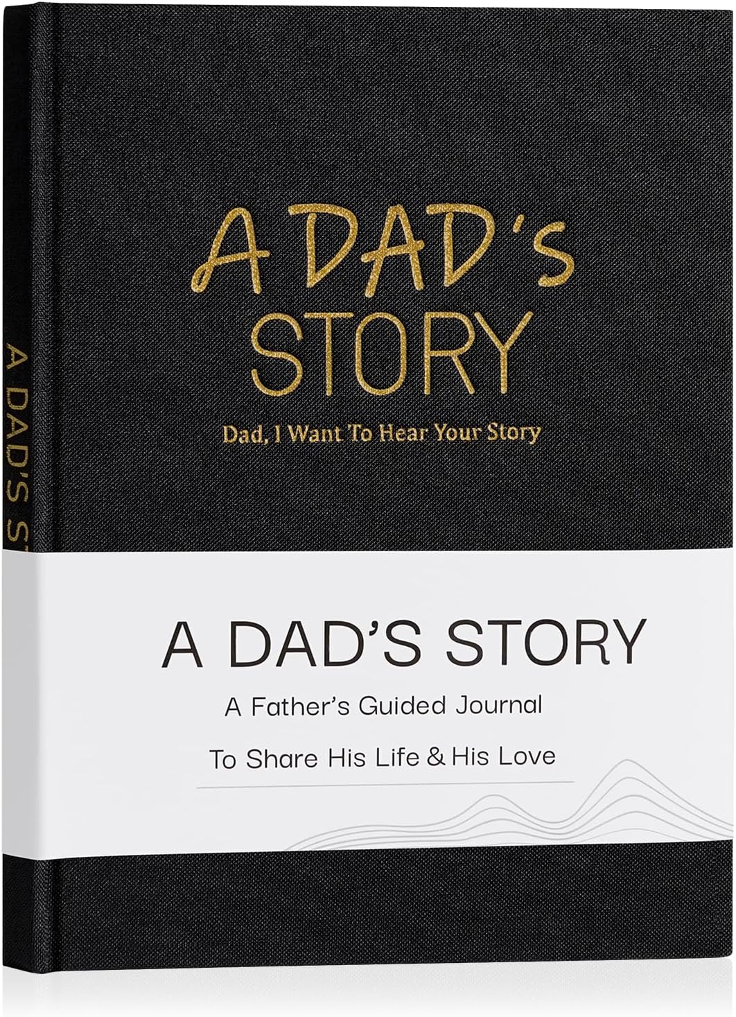 Artmag Dad's Life Story Journal Family Keepsake Book Linen Hardcover for Dad to Share His Memories, with 250+ Prompt Questions Book Gift for Birthday Father's Day Christmas (Black)