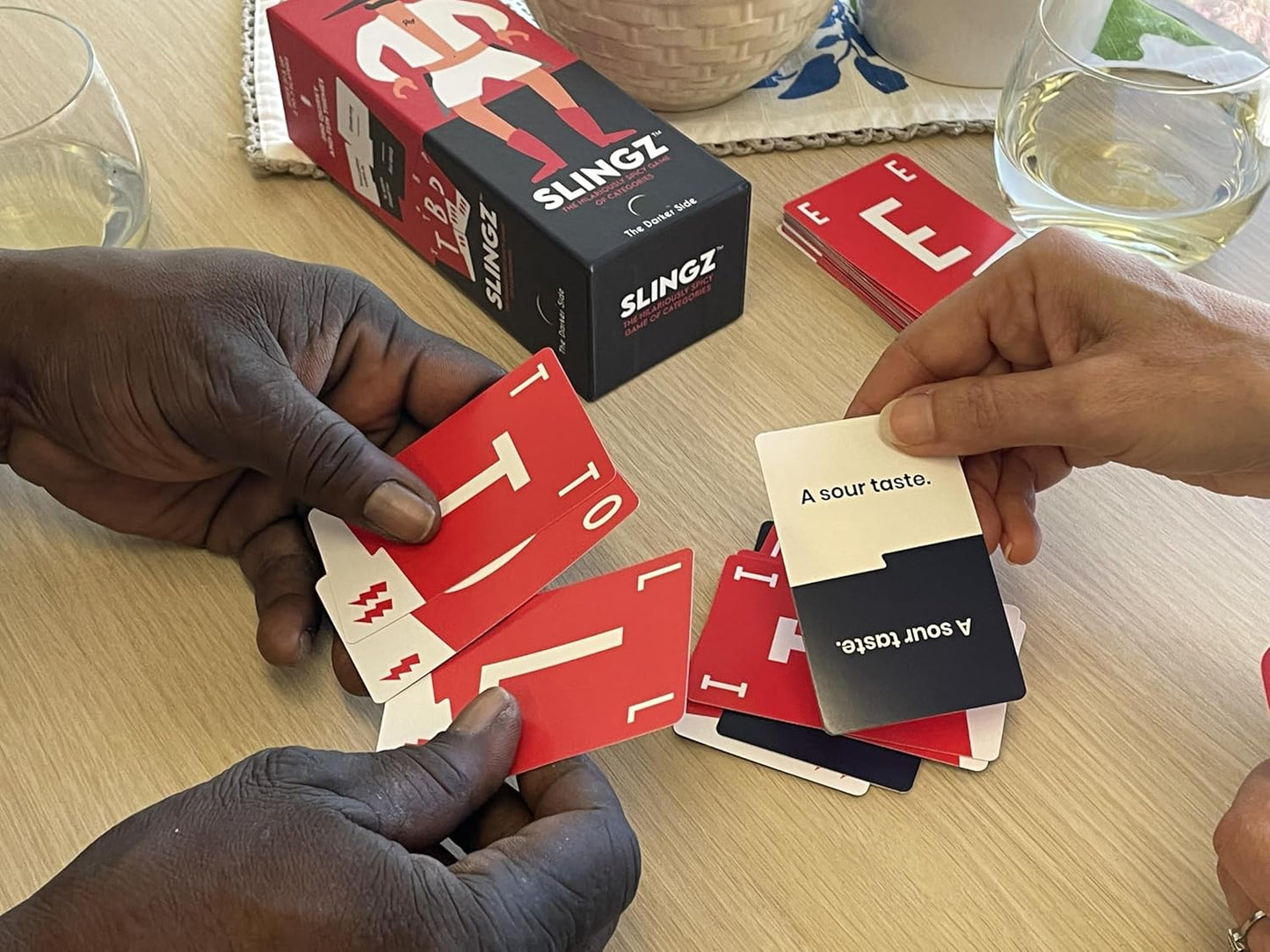 Slingz - The Quick and Hilariously Spicy Categories Card Game | 2-7 Players | for Adults, College Students, Game Nights, Parties and More | by The Darker Side Games