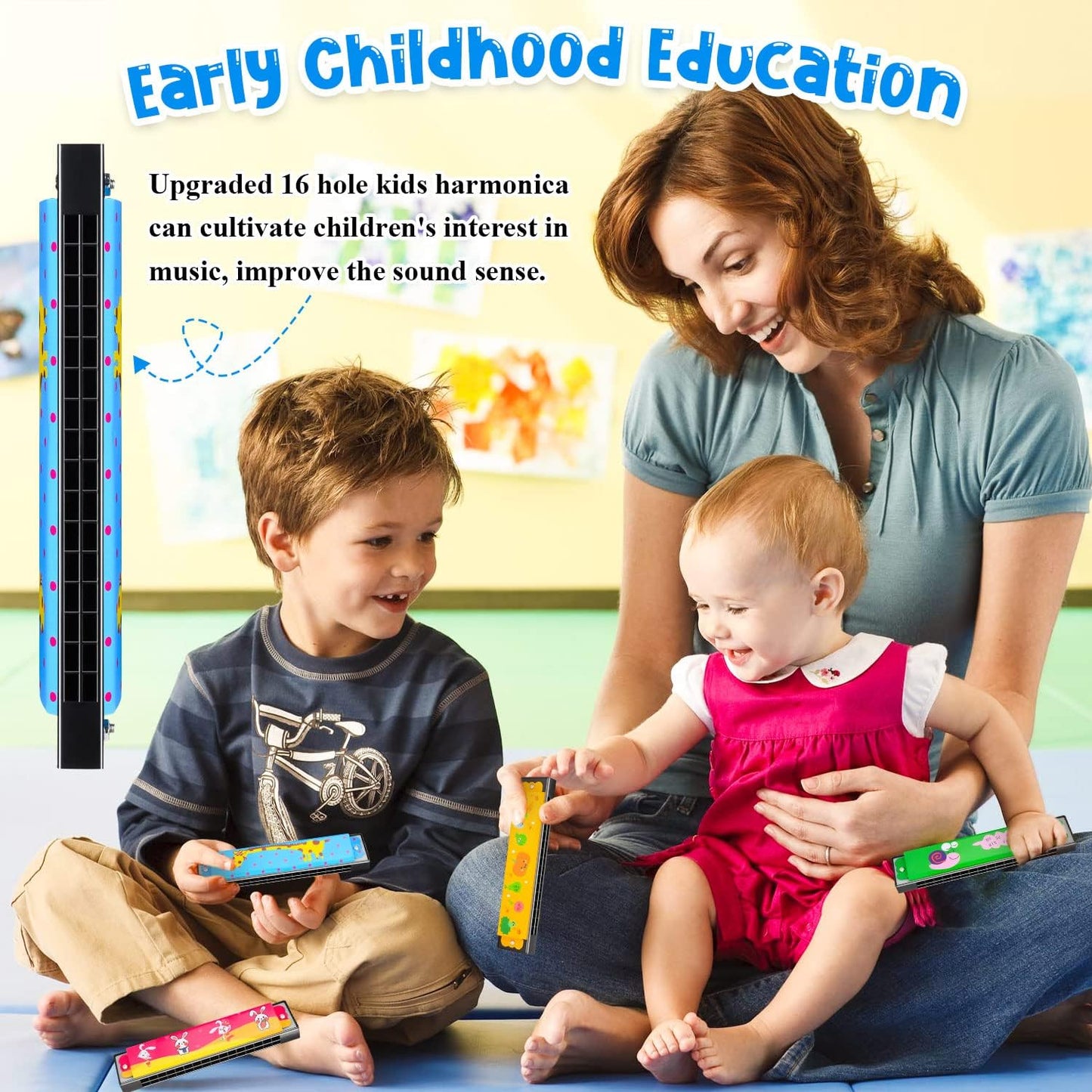 6 Styles Harmonica for Kids Lightweight Harmonicas with Double Row of 16 Holes Kids Harmonica Party Favors for Adult Beginners Musical Instrument Toy