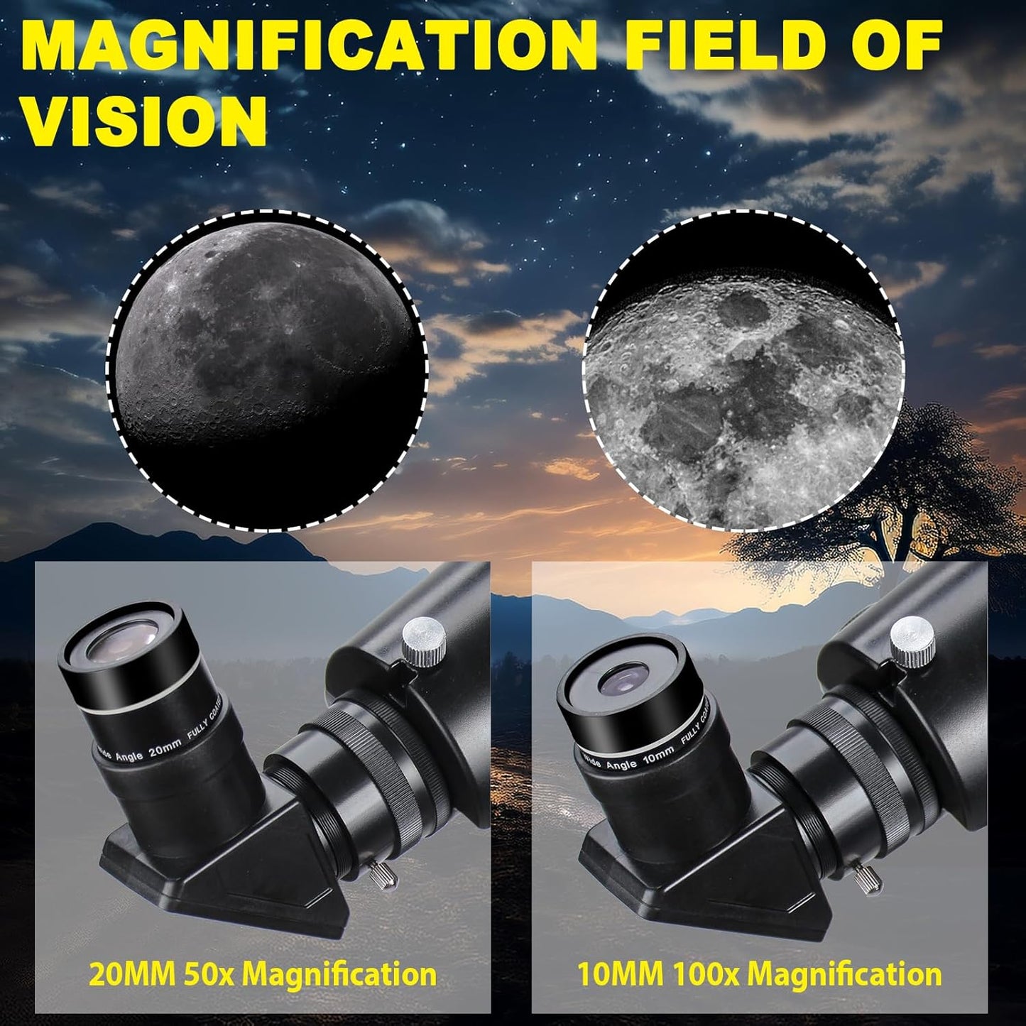 Telescope, Telescopes for Adults Astronomy Professional, 90mm Aperture 1000mm High Powered Telescope for Beginners & Kids with Precision Adjustment Vertisteel AZ Mount Tripod Phone Adapter