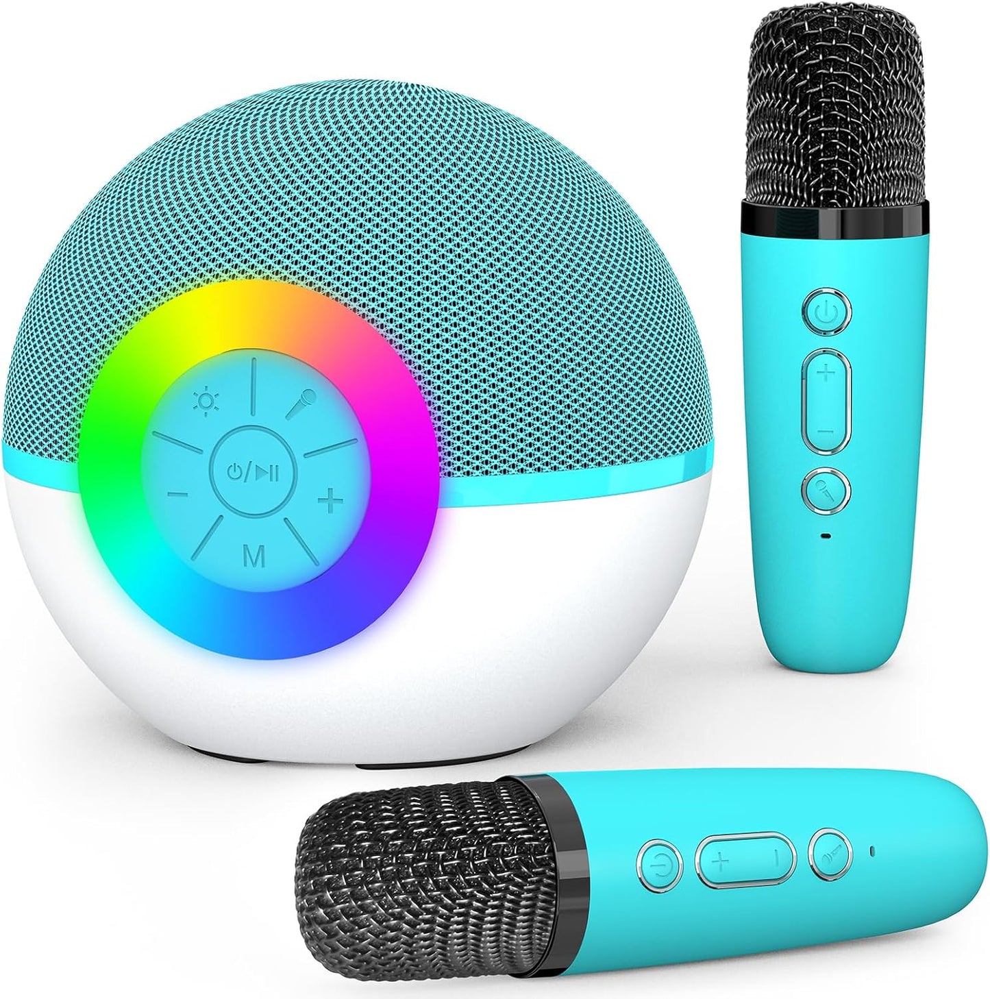 Mgaolo Mini Karaoke Machine for Kids Adults,Portable Bluetooth Speaker with 2 Wireless Microphones,Gift Toys with MP3 Player for Boys Girls 3-12 Year Old Birthday Family Home Party Present (Green)