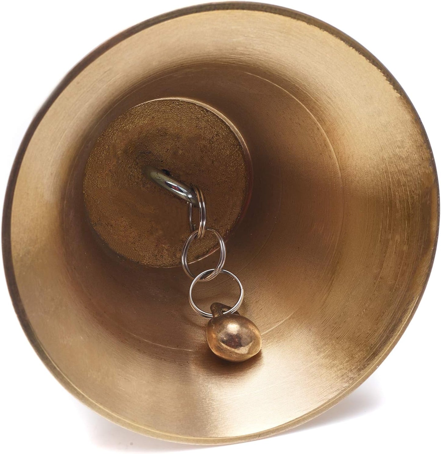 Extra Loud Solid Brass Hand Call Bell with Wooden Handle