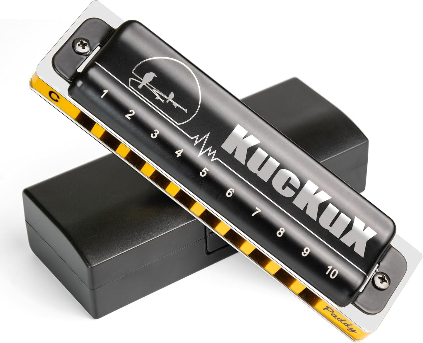 Blues Harmonica of C Key in Paddy Tuning, Mouth Organ with low A La, Reed of Phosphor Bronze, ABS Combo, Easy-Clean Cover,10 Holes Blues Harp for Adult, Beginner