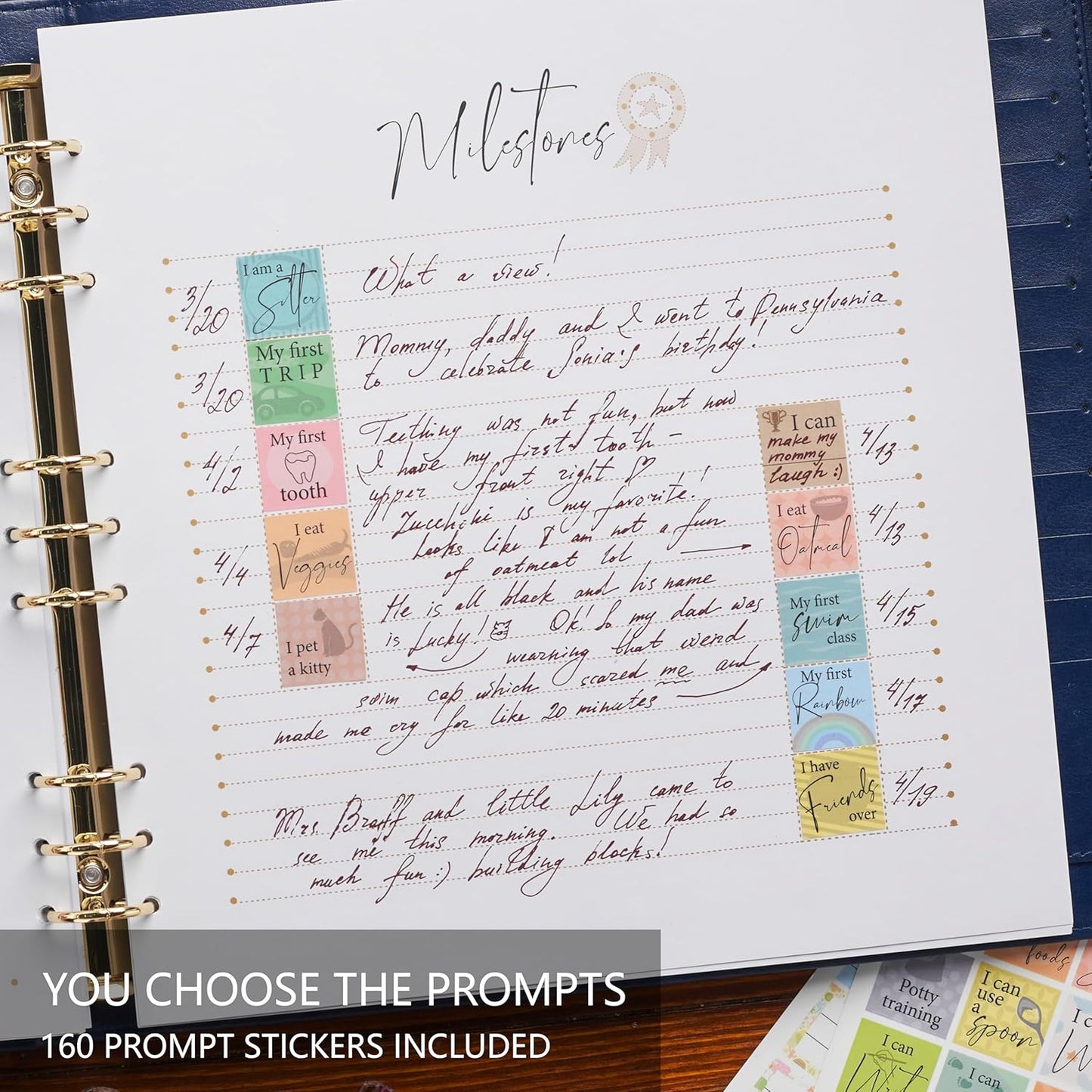 Keepsake Baby Memory Book Girl Boy – Timeless Leather-Bound Baby Milestone Book – Baby Book Keepsake Record First 5 Years – Gender Neutral Baby Scrapbook Album Baby Album Journal Registry Search Gift