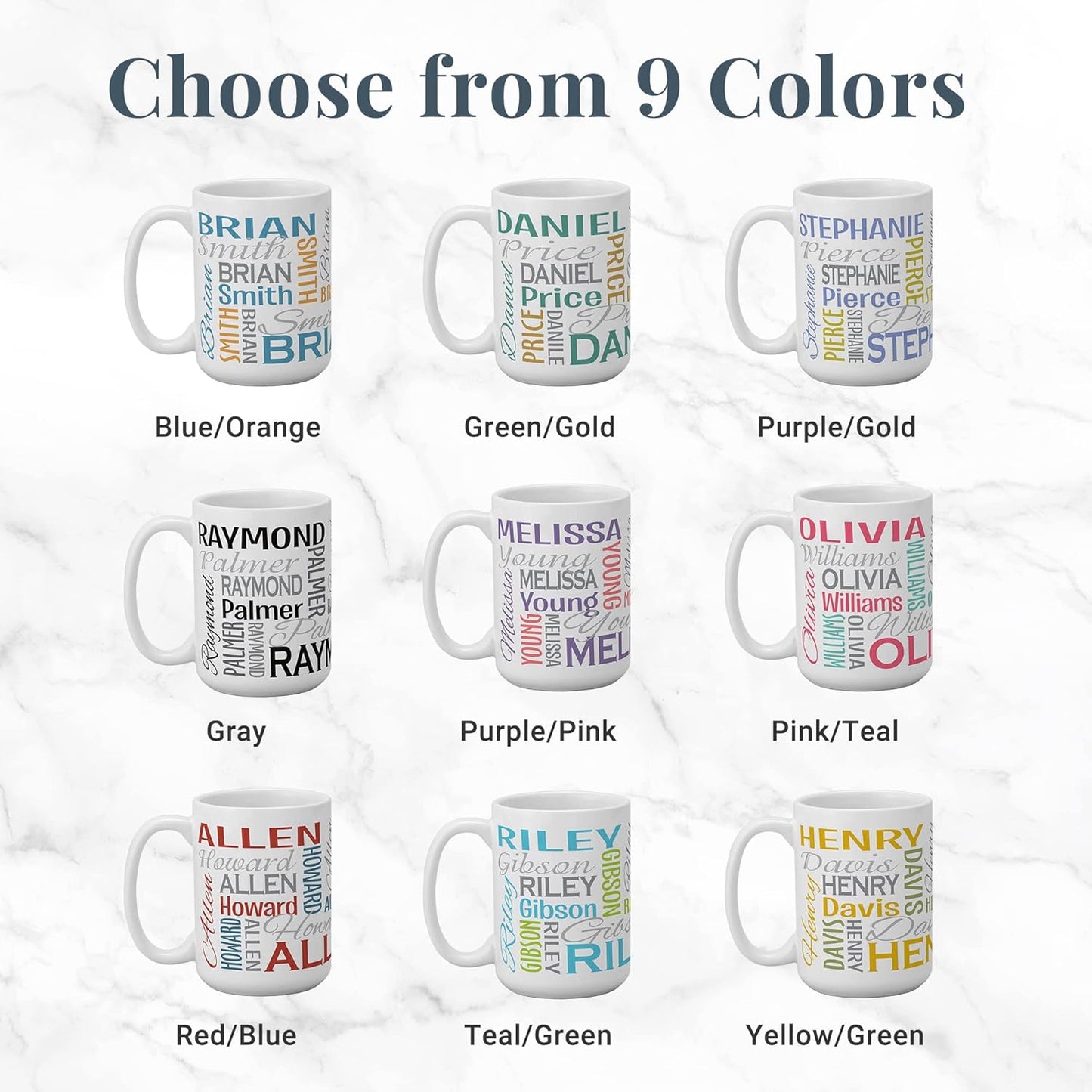 Let's Make Memories Personalized Your Name Signature Mug - Custom 15oz Coffee Mug - Stocking Stuffer - For Christmas -Purple/Pink