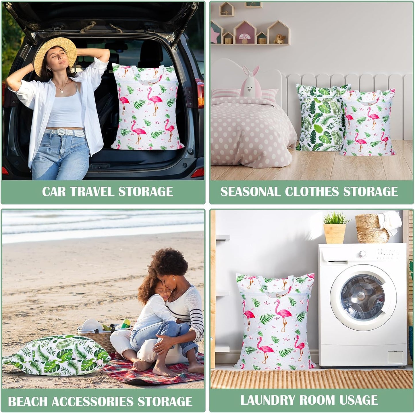 2 Pcs Large Travel Laundry Bag Waterproof with handle Washable Dirty Clothes Bag for Traveling Wet Dry Bag Bathing Suit Workout Bag for Gym Clothes Laundry Wet Clothes Swimming Pool College Dorm