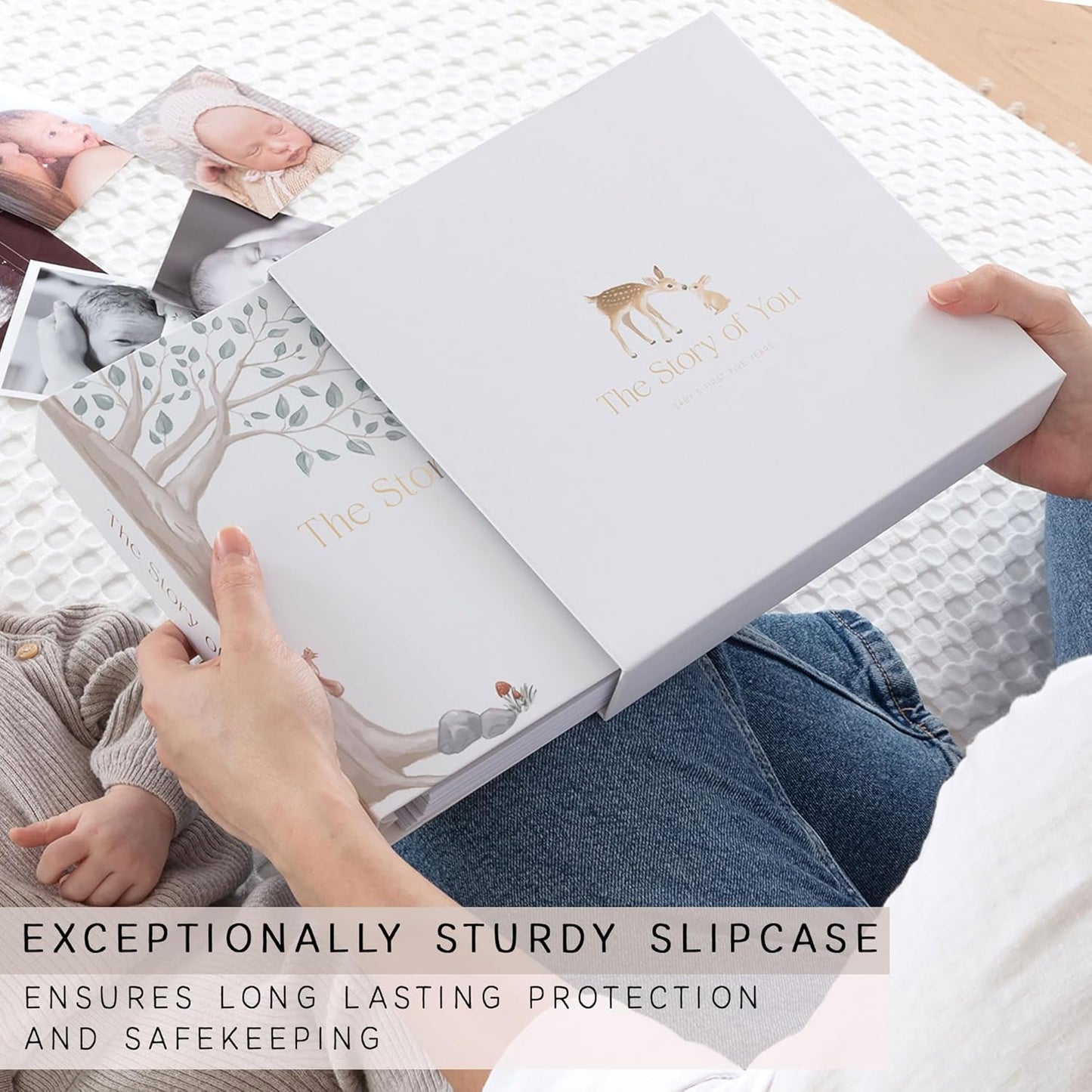 Baby Memory Book for Boy or Girl - First 5 Year Keepsake Album from Pregnancy to Age Five - Baby Book to Record Baby's Milestones and Photos - 1st Gender Neutral Photo Books for Newborn Babies