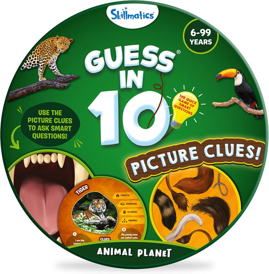 Skillmatics Guess in 10 Animal Picture Clues, Perfect for Boys, Girls, Kids, and Families Who Love, Card Games, Educational Games, Board Games, Gifts for Ages 6, 7, 8, 9 and Up