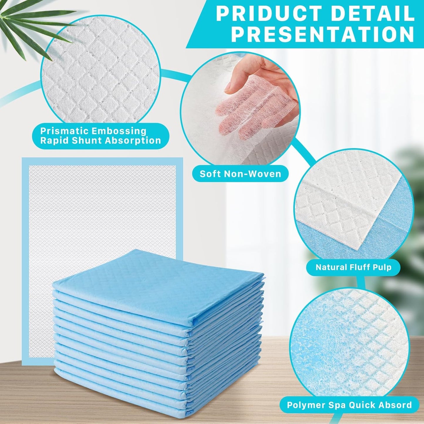 100 Pack Disposable Changing Pad,High Absorbent Diaper Changing Pads,Waterproof Leak Proof Baby Disposable Underpads,Breathable Incontinence Changing Pad for Adult Child Baby Pets,13X18inch