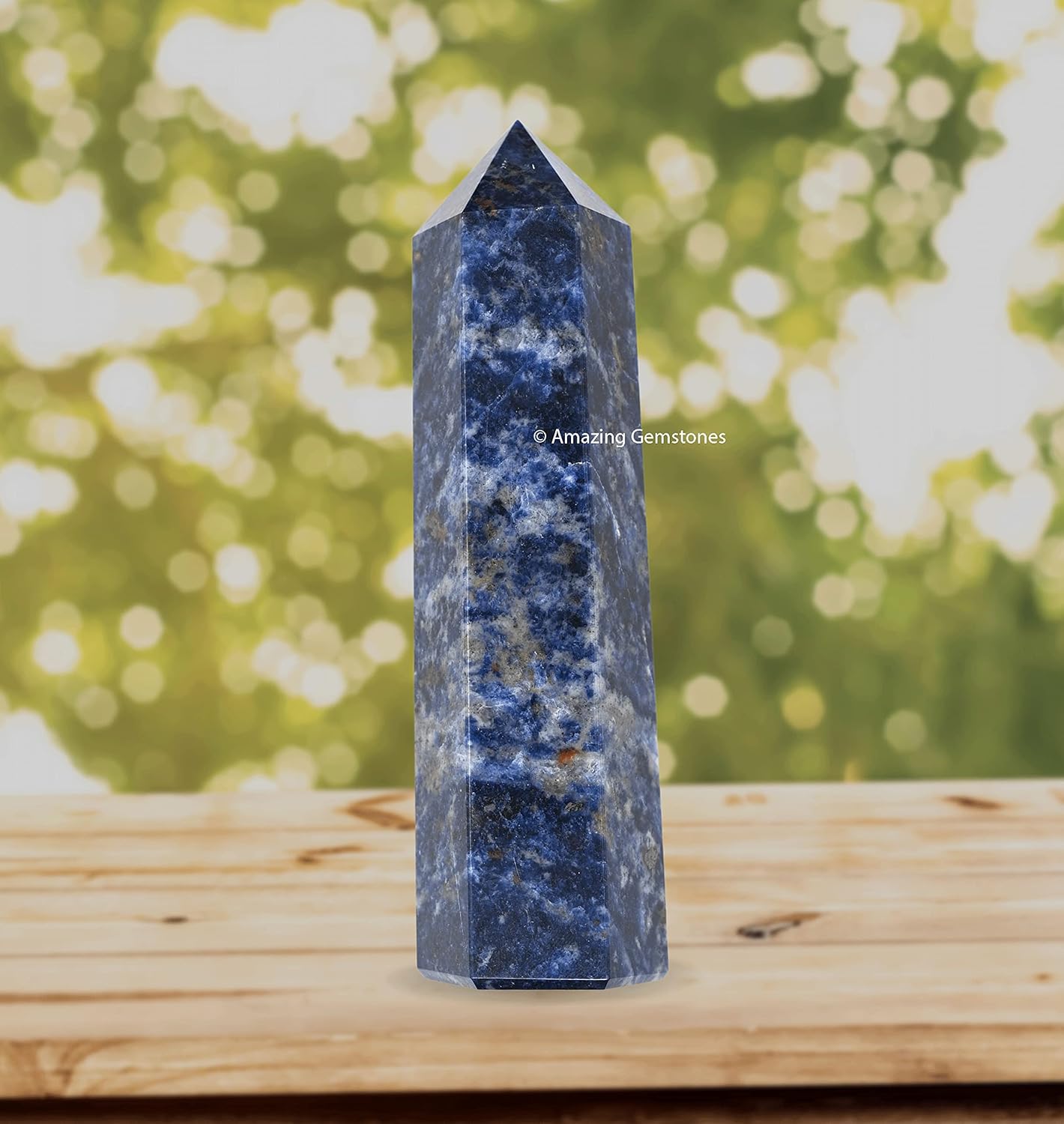 Amazing Gemstone Large Sodalite Crystal Towers ~ Natural Healing Crystal Point Obelisk for Reiki Healing and Crystal Grid (5.5 to 6 INCH)