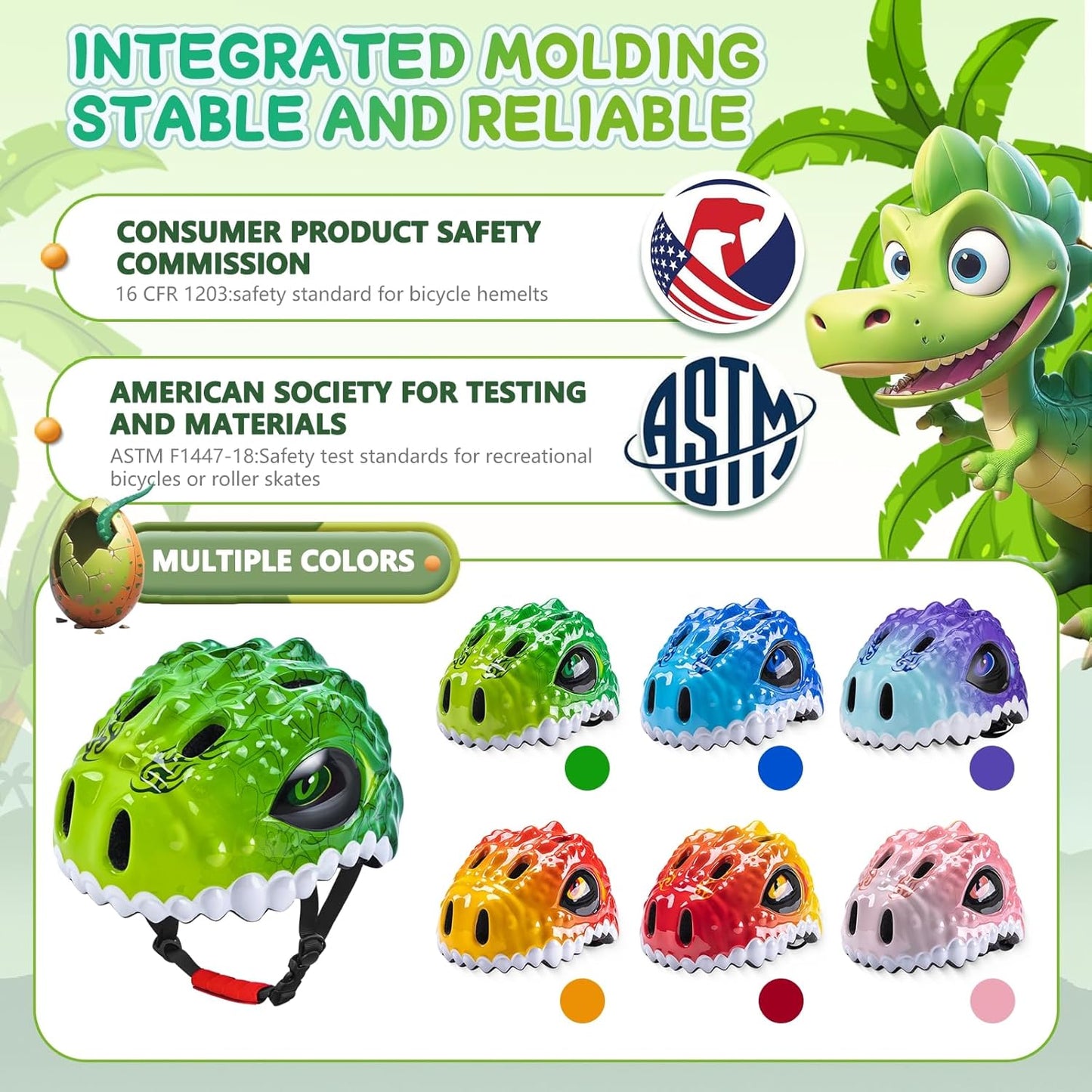 Toddler/Kids Bike Helmet Set for Boys Girls 3D Adjustable Kids Helmet Protective Gear Set Knee Elbow Wrist Pads and Multi-Sports Skateboard Scooter Cycling Roller Balance Bike