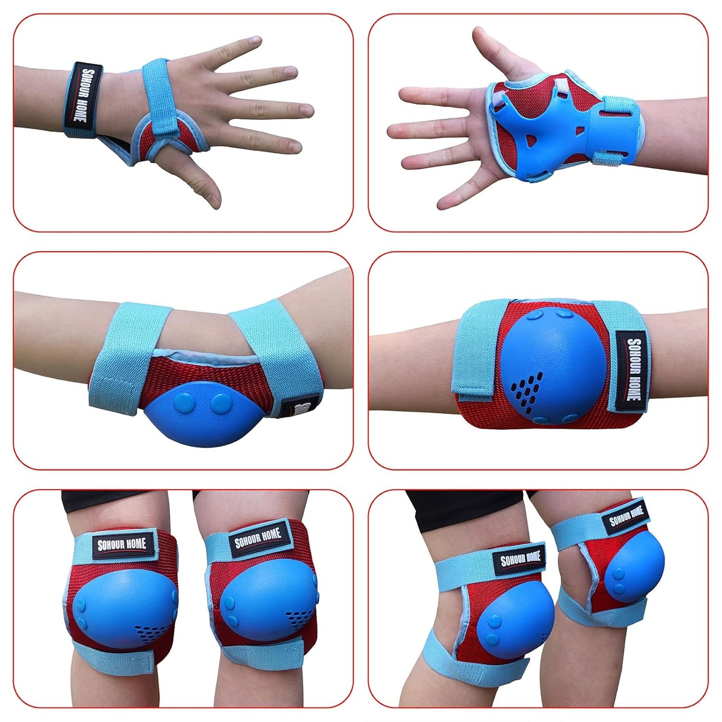 Youth/Kids Knee Pads Elbow Pads Wrist Guards Protective Gear Set for 3-15 Years Child Roller Skates, Skateboard, Cycling, Inline Skating, BMX Bike, Balance Bike Scooter Riding and Other Outdoor Sports