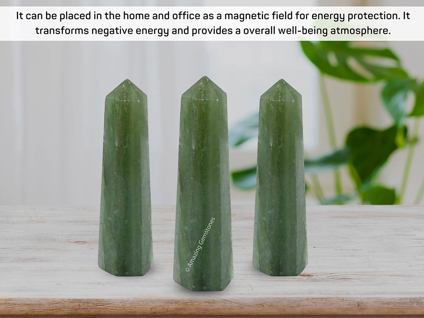 Amazing Gemstone Green Aventurine Crystal Towers - Natural Healing Crystal Point Obelisk for Reiki Healing and Crystal Grid (3 Inch)