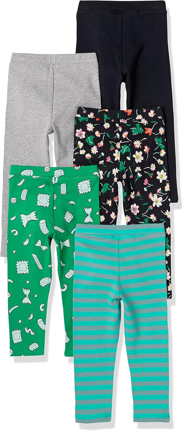 Amazon Essentials Girls and Toddlers' Leggings, Multipacks