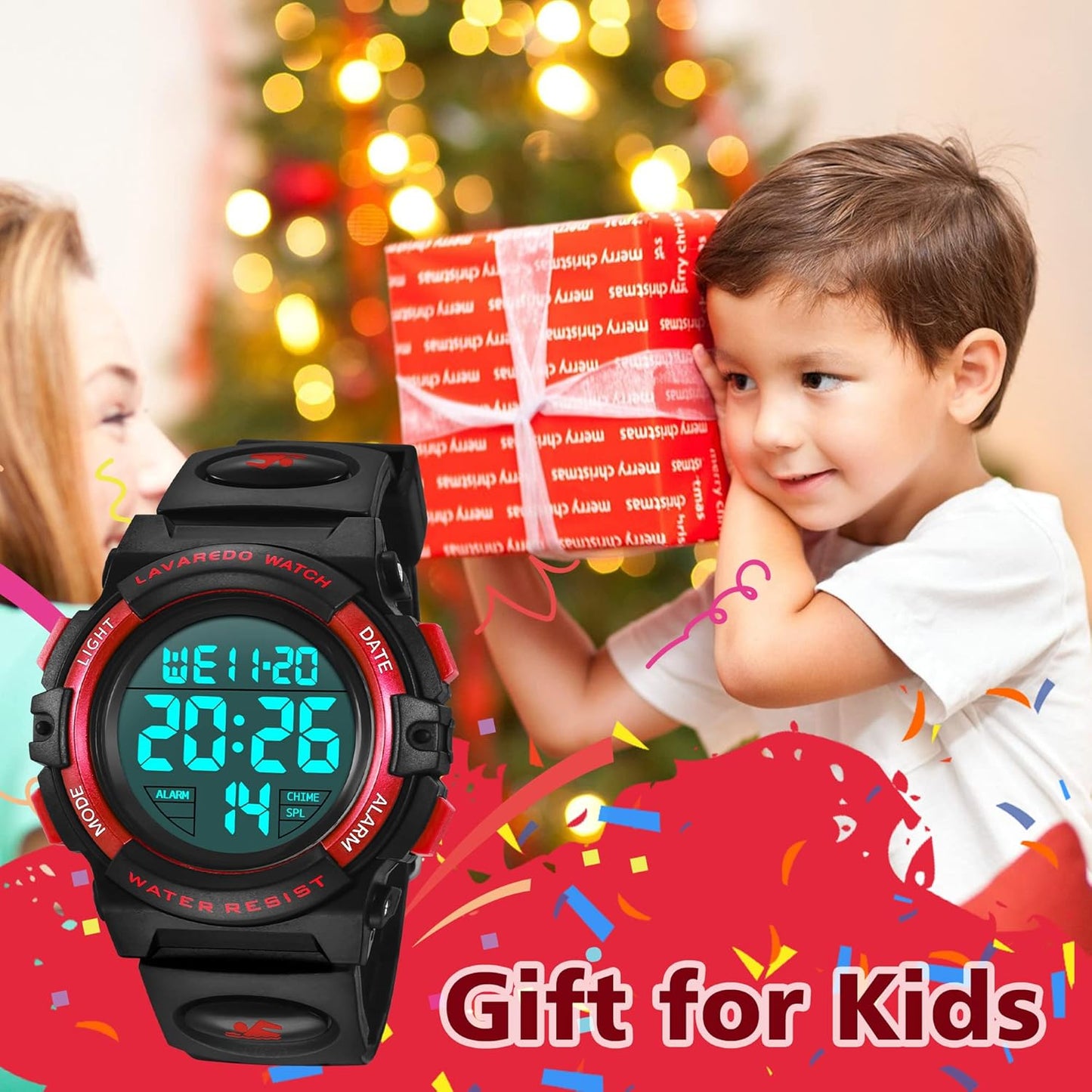 Kids Watch,Boys Watch for 3-15 Year Old Boys,Digital Sport Outdoor Multifunctional Chronograph LED 50 M Waterproof Alarm Calendar Analog Watch for Children with Silicone Band,Kids Gift